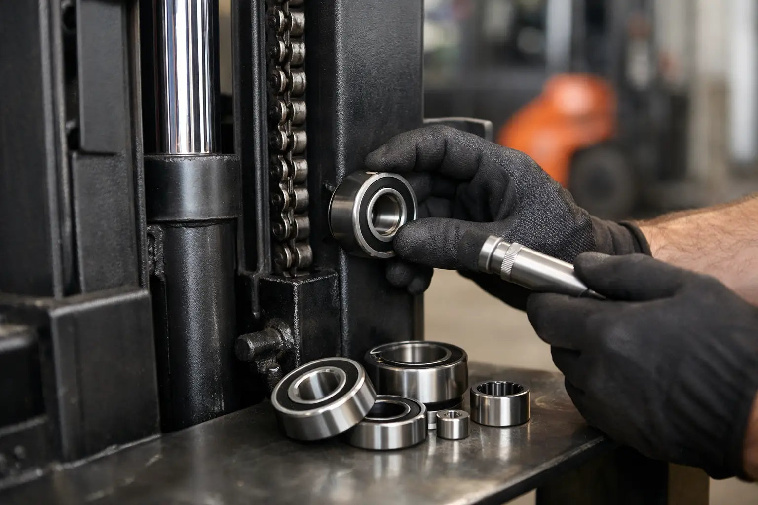 Forklift Mast Roller Bearings and Wear Checks