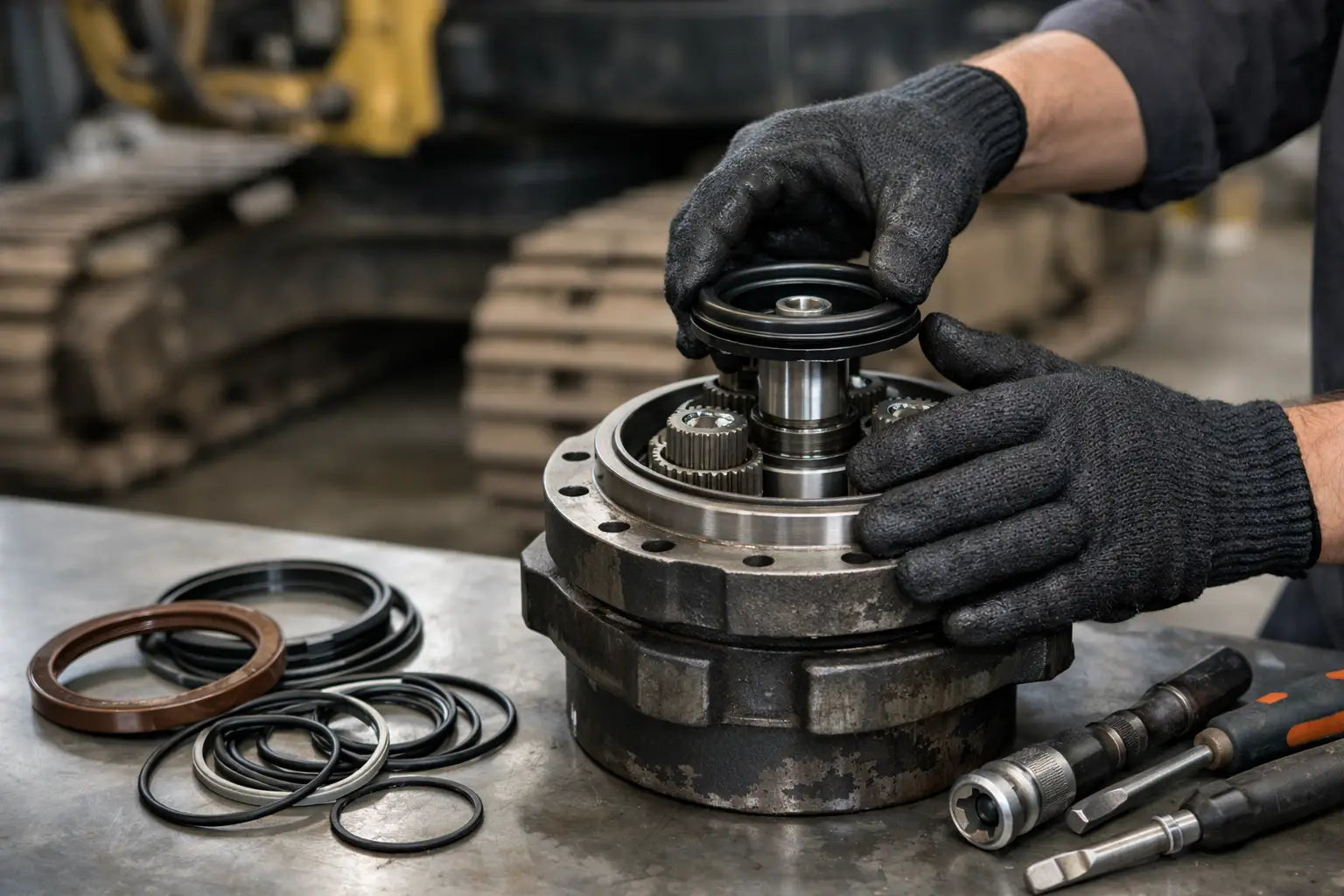 How to Replace Excavator Travel Motor Seals