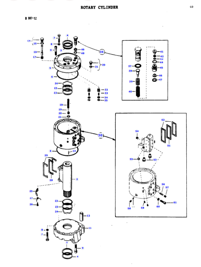 707 324 M93, 708 190 M91 - ROTARY CYLINDER (MF52, MF54, MF54S)