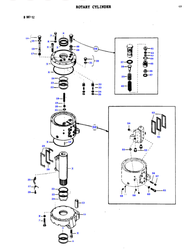 707324M93 / 707 324 M93 - ROTARY CYLINDER (MF52, MF54, MF54S)