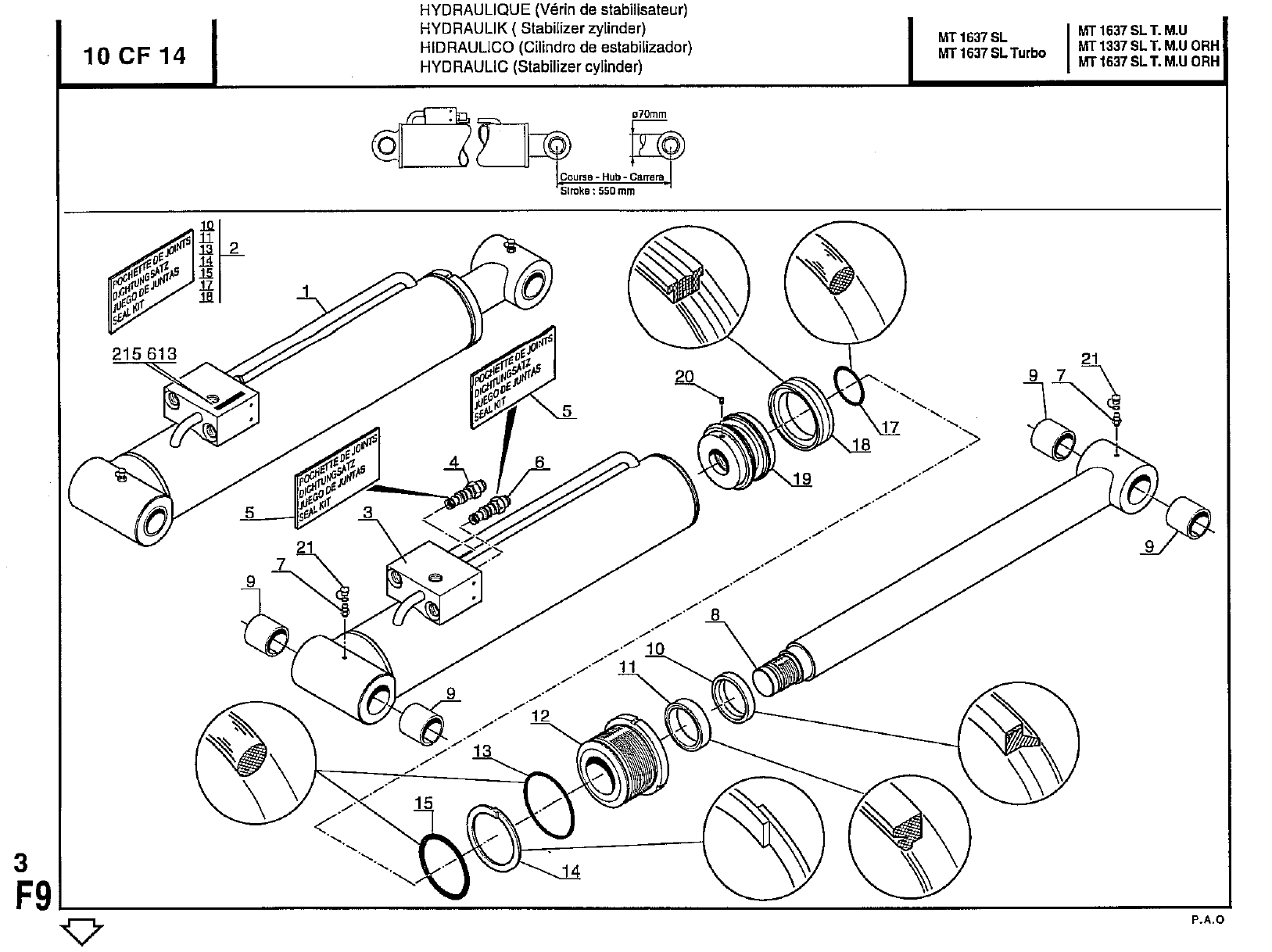 MANITOU MT1337SLT SEAL KIT, CYL. STABILIZER