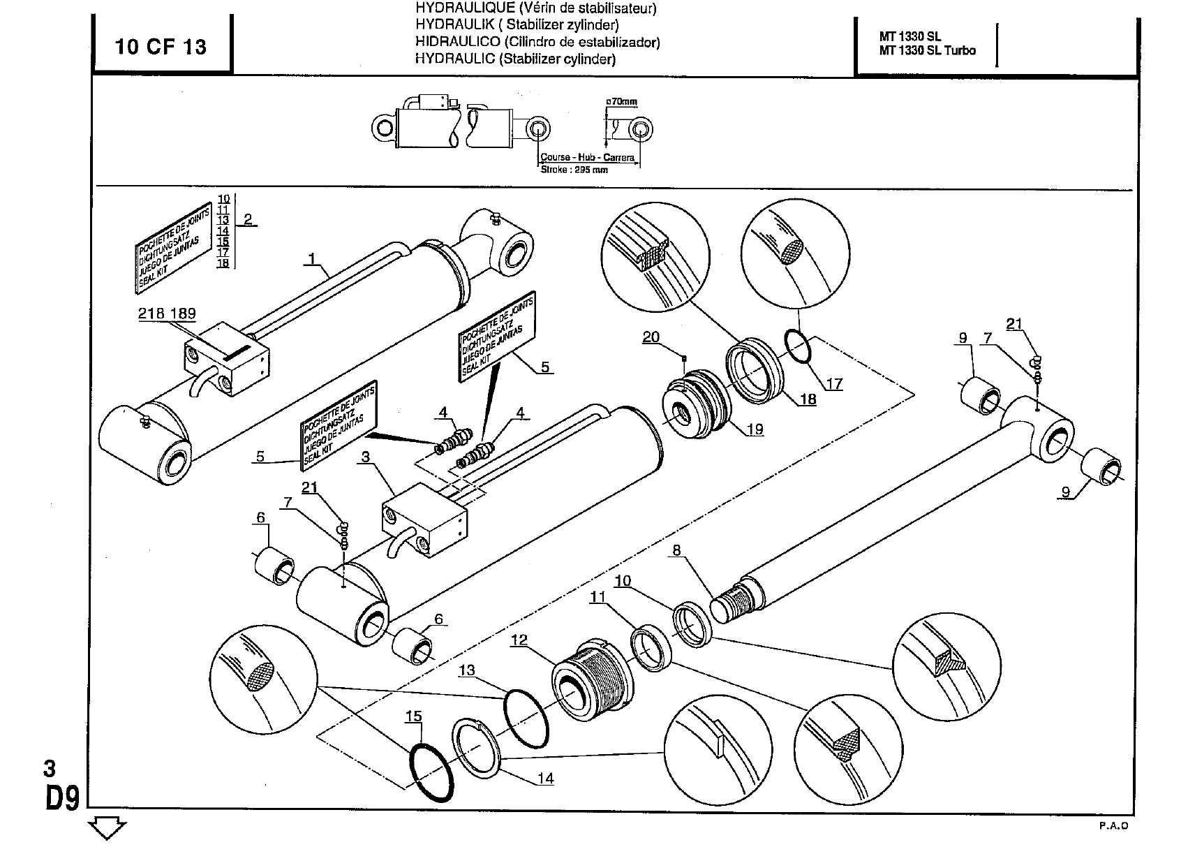 MANITOU MT1337SLT SEAL KIT, CYL. STABILIZER (2)