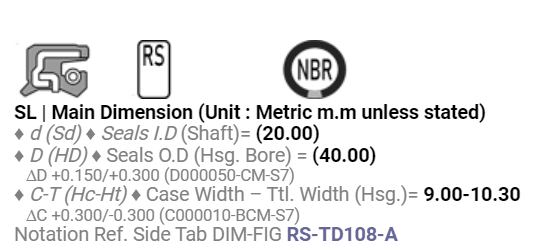 NOK # AP1031-E0 (TCZ 20X40X9/10.3) - MXPseal.com