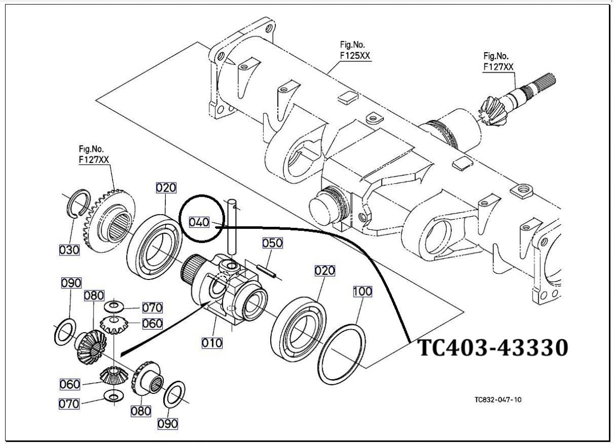 TC403 - 43330 - SHAFT DIFF PINION (L5018) - MXPseal.comKUBOTA